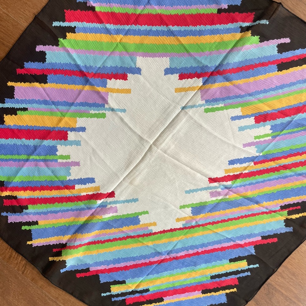 Colorful Geometric Pattern Scarf - Picture 2 of 2